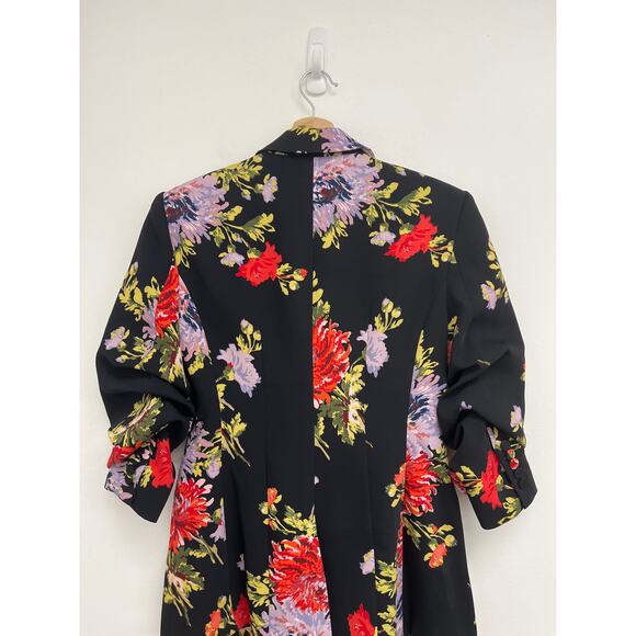 Cinq à Sept Cheyenne Chrysanthemum Scrunched Floral Print Designer Blazer Size 8 - Picture 10 of 16